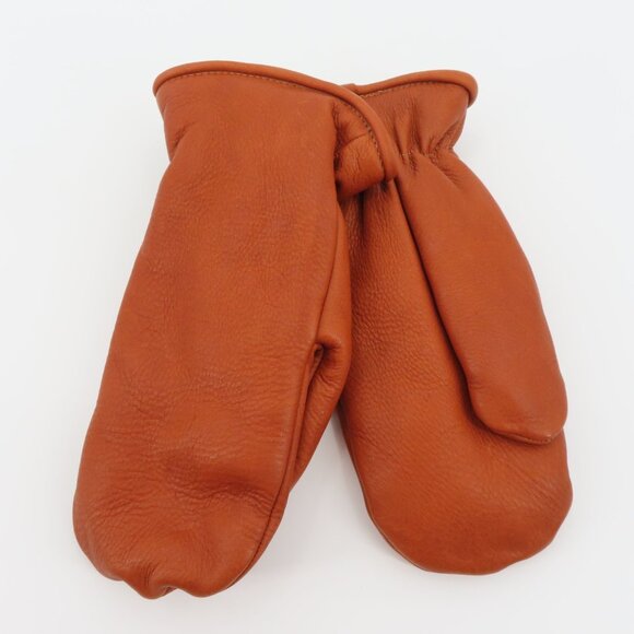 VTG WB Place Adult Medium Brown Leather Sherpa Lined Mittens Winter Retro NEW - Picture 2 of 9